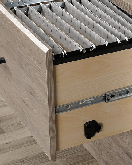 Sauder Summit Station 2-Drawer Lateral File Cabinet, L: 33.86" x W: 20.87" x H: 29.02", Laurel Oak - LeafyLoom