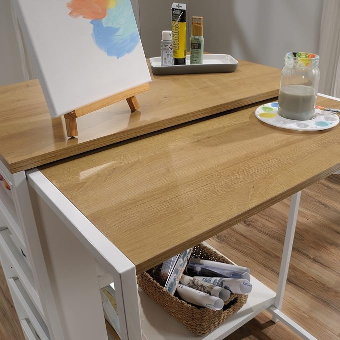 Sauder Miscellaneous Storage Kitchen Island, L: 31.50" x W: 32.88" x H: 36.00", White Finish - LeafyLoom