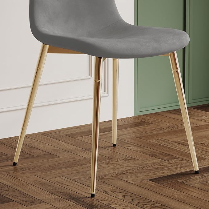 NicBex Haerin-SD-00340-LWJ Dining Chairs, 17.7"x19.7"x34.3", Grey and Gold - LeafyLoom