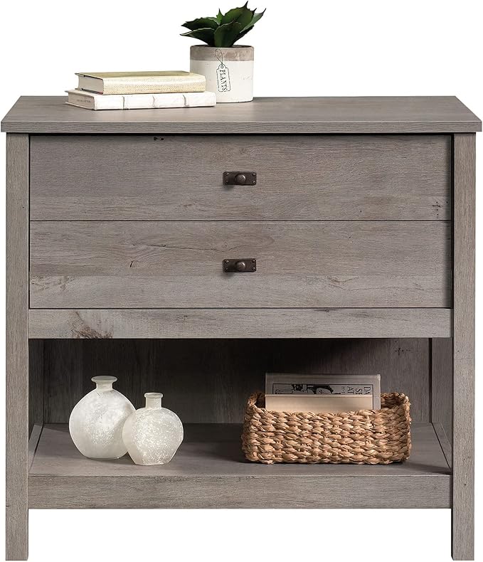 Sauder Cottage Road Lateral File, L: 32.44" x W: 21.81" x H: 29.76", Mystic Oak Finish - LeafyLoom