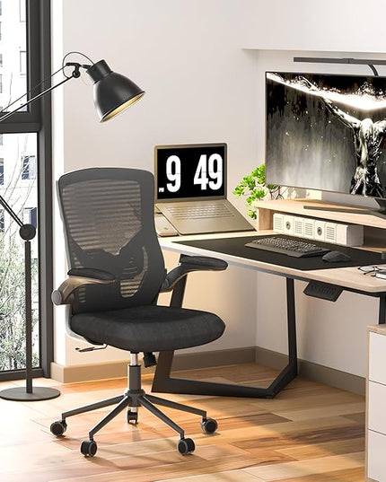 Office Chair, High Back Desk Chair with Adjustable Lumbar Support, Ergonomic Mesh Computer Chair with Premium Cold-Cured Cushion, Height Liftable Swivel Chair for Home Office - LeafyLoom