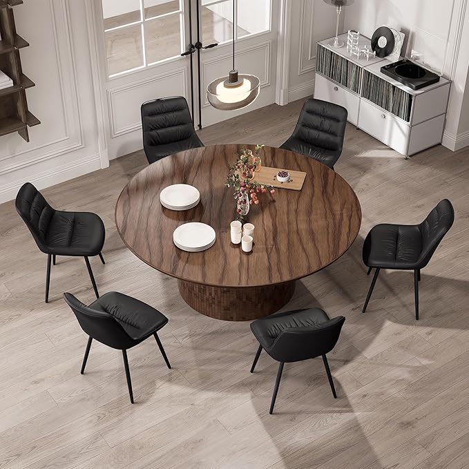 Kidol & Shellder Modern Dining Chairs Set of 2 Kitchen & Dining Room Chairs Upholstered Accent Chair Living Room Chairs Kitchen Chairs Comfy Chair for Bedrooms Waiting Room Home(Black) - LeafyLoom