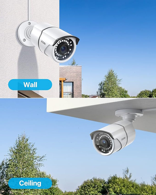 ZOSI ZG2615E 5MP PoE IP Camera Bullet Camera with Night Vision for Outdoor Indoor Power Over Ethernet Surveillance System,Only Work with ZOSI PoE NVR,ZR16DK,ZR08EN,ZR08DN,ZR08PN ZOSI