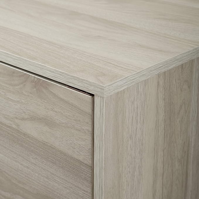 Walker Edison Saxon Mid Century Modern Glass Shelf TV Stand for TVs up to 65 Inches, 60 Inch, Birch - LeafyLoom