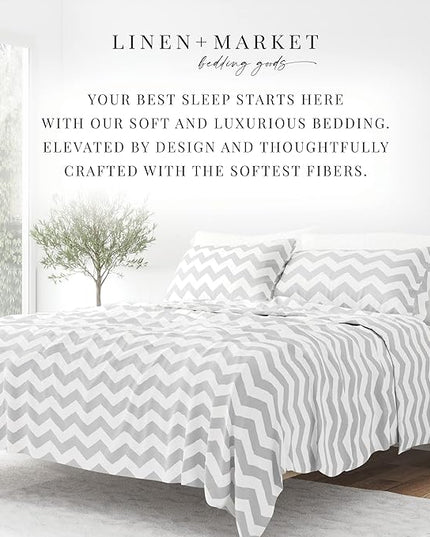 Linen Market 4 Piece Queen Bedding Sheet Set (Gray Arrow) - Sleep Better Than Ever with These Ultra-Soft & Cooling Bed Sheets for Your Queen Size Bed - Deep Pocket Fits 16" Mattress - LeafyLoom