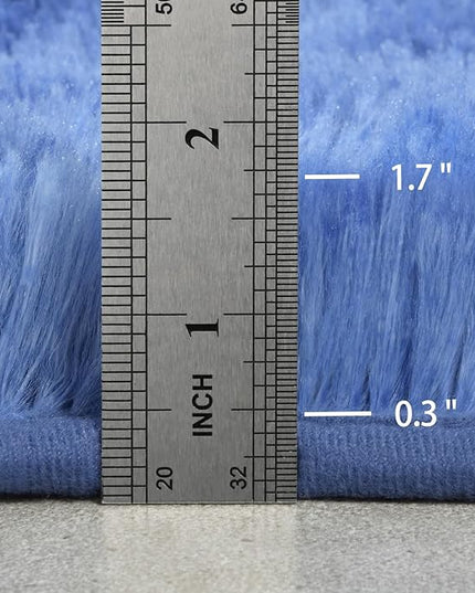 5x8 Large Area Rugs for Living Room, Super Soft Fluffy Modern Bedroom Rug, Tie-Dyed Navy Blue Indoor Shag Fuzzy Carpets for Girls Kids Nursery Room Home Decor - LeafyLoom