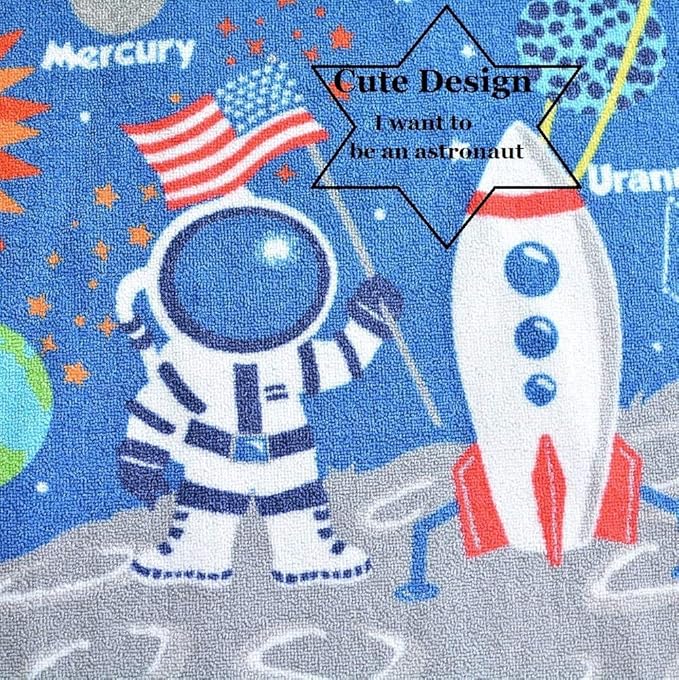 FADFAY Outer Space Kids Rug Cute Kids Room Carpet 39''52'' - LeafyLoom
