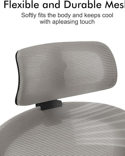 Ergonomic Office Chairs with Adjustable Lumbar Support,Mesh Desk Chair with Adjustable Arms and Wheels,Computer Desk Chair for Home Office Essentials（Headrests,Black） - LeafyLoom