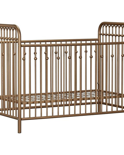 Little Seeds Monarch Hill Ivy Metal Crib, Gold - LeafyLoom