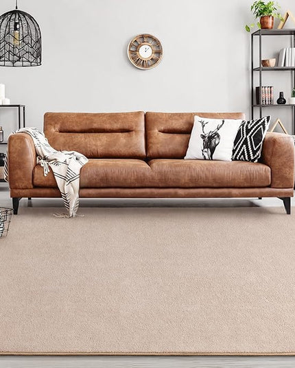Area Rugs for Bedroom Living Room, 6x9 Ivory Super Soft Comfy Thickened Memory-Foam Indoor Carpets, Modern Aesthetic Minimalist Carpet for Boys Girls Adults Apartment Nursery Home Décor - LeafyLoom
