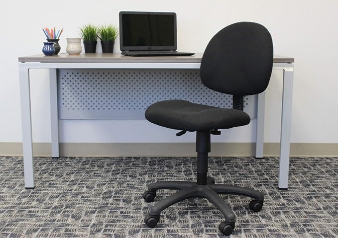 Boss Office Products Nylon Black Boss Office Deluxe Posture Chair, 25" W x 25" D x 35-40" H - LeafyLoom