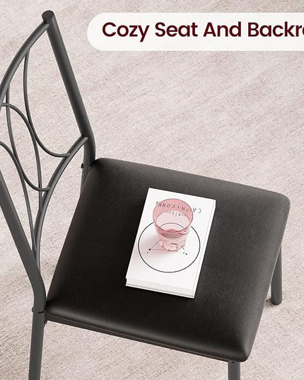 GAOMON Kitchen Table and Chairs for 4, Dining Table Set for 4, Dining Room Table Set with 4 Upholstered Chairs, Rectangular Kitchen Table Set for Small Space, Apartment, Studio, Rustic Brown - LeafyLoom