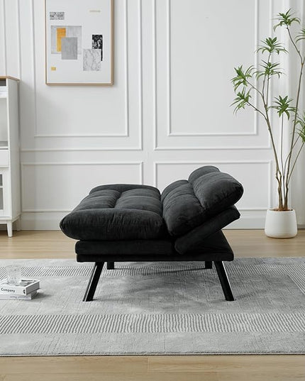 70.08" Modern Upholstered 2 Seaters Soft with Metal Feet,Accent Deep Seat Loveseat Double Sofas Couch w/Convertible Bed,for Dorm,Apartment,Studio,Office,Dark Gray - LeafyLoom