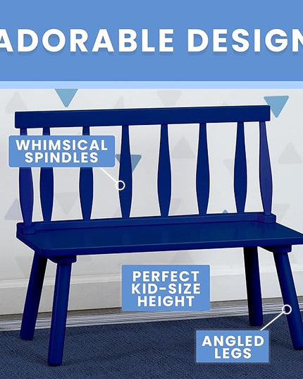 Delta Children Windsor Bench, Navy - LeafyLoom