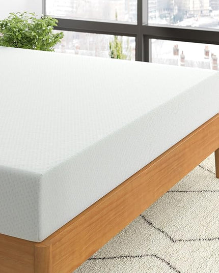 ZINUS 8 Inch Green Tea Memory Foam Mattress, Queen, Fiberglass Free, Patented Custom Contour Support, Sturdy Base Foam, CertiPUR-US Certified, Mattress in A Box, White - LeafyLoom