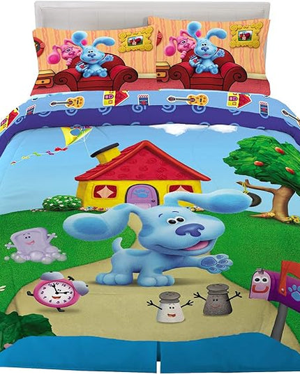 Franco Kids Bedding Super Soft Comforter and Sheet Set, 5 Piece Full Size, Blues Clues - LeafyLoom