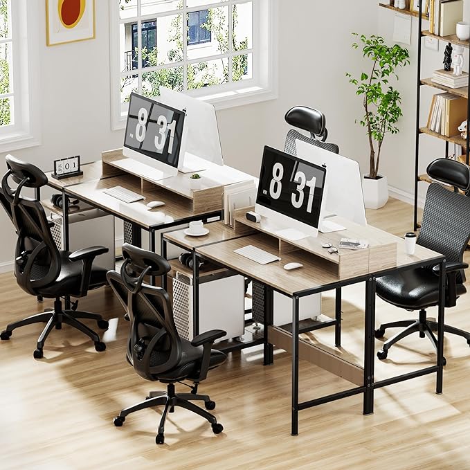 Computer Desk - 39 Inch Home Office Desk with Storage, Gaming Desk with Monitor Stand, Modern Simple Study Table, Adjustable Storage Space, Gray - LeafyLoom