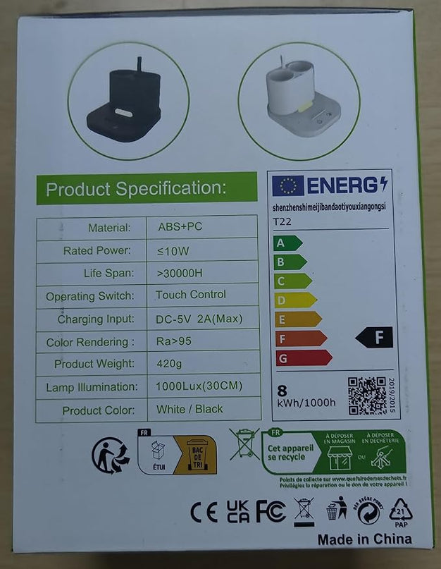 YOUKOYI LED Desk Lamps for Home Office, Rechargeable Battery Operated Desk Lamp with Touch Control, Stepless Dimming, 3 Color Modes, Pen Holder and Night Light- Gooseneck Desk light for Study, Reading - LeafyLoom
