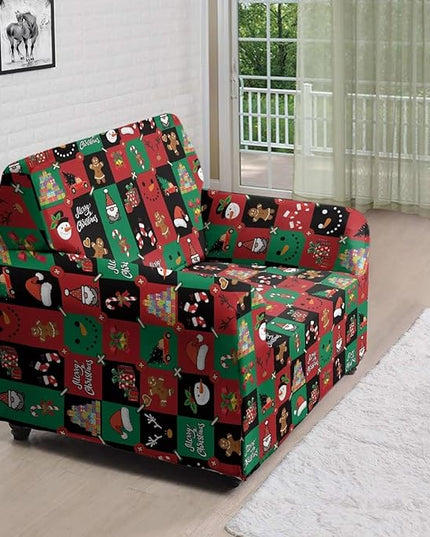 FKELYI Cute Christmas Furniture Protector Easy Going Stretch Sofa Slipcover Non-Slip Sofa Couch Cover Washable Sofa Slipcovers S FKELYI