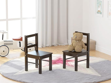 UTEX Child's Wooden Chair Pair for Play or Activity, Set of 2, Espresso … - LeafyLoom