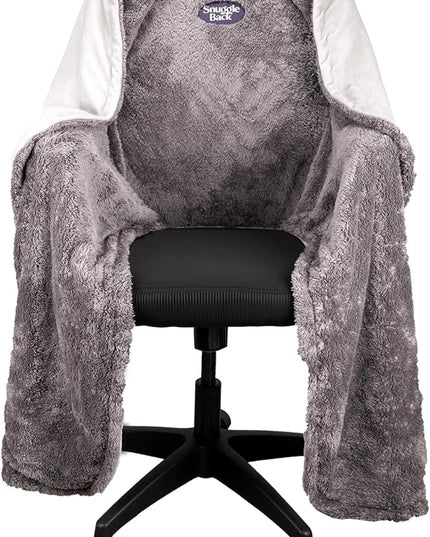 The Original Office Chair Blanket by SnuggleBack; Cozy Comfy Office Desk Chair Wrap Attaches for Convenient Heat and Hands-Free. Stay Warm In The Winter or Summer. Sherpa Fur Lining - LeafyLoom