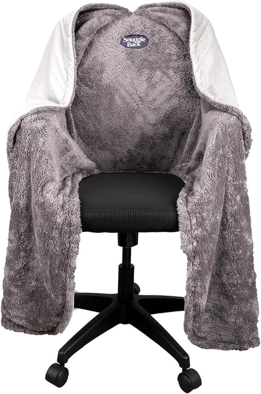 The Original Office Chair Blanket by SnuggleBack; Cozy Comfy Office Desk Chair Wrap Attaches for Convenient Heat and Hands-Free. Stay Warm In The Winter or Summer. Sherpa Fur Lining - LeafyLoom