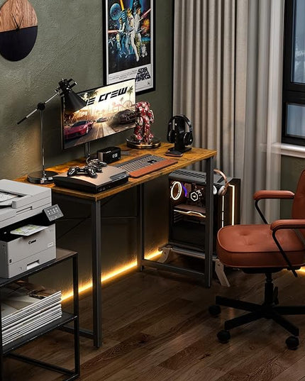 Coleshome 32 Inch Computer Desk, Modern Simple Style Desk for Home Office, Study Student Writing Desk, Vintage - LeafyLoom