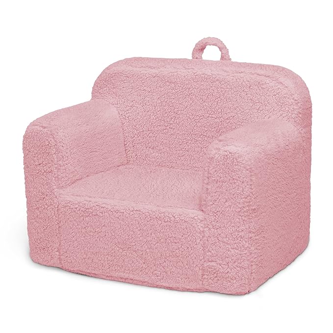 Delta Children Cozee Sherpa Chair, Pink - LeafyLoom