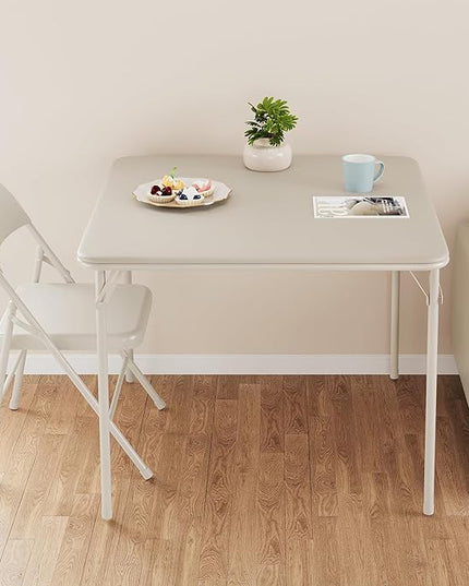 IDEALHOUSE Portable Folding Card Table and Chair Set of 5, Pu Upholstered Foldable Table, and All Metal Folding Chairs, Table and Chairs Suitable for Dining Room, Living Room, Office, Camping - LeafyLoom