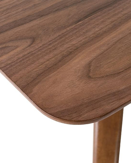 Christopher Knight Home Nissie Mid-Century Wood Dining Set with Fabric Chairs, 5-Pcs Set, Natural Walnut Finish / Light Beige - LeafyLoom