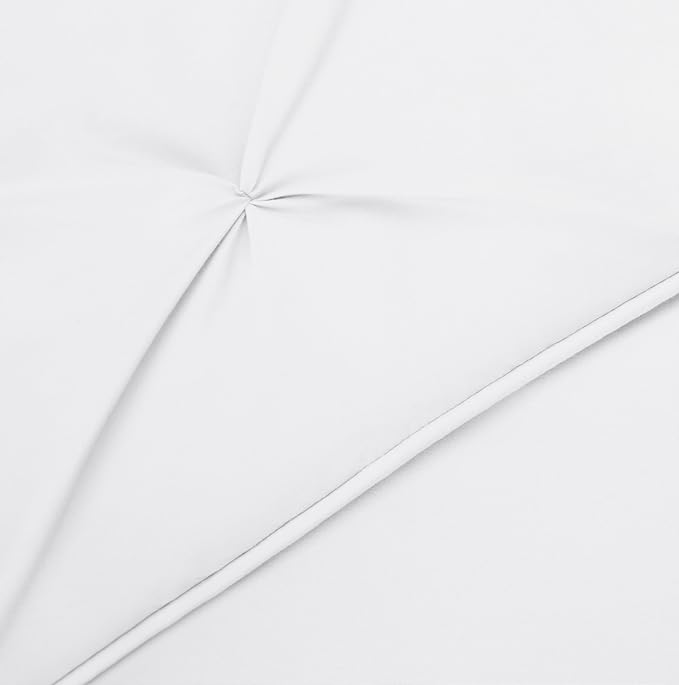 Amazon Basics All-Season Down-Alternative Comforter 3 Piece Bedding Set, King, Bright White, Pinch Pleat With Piped Edges - LeafyLoom