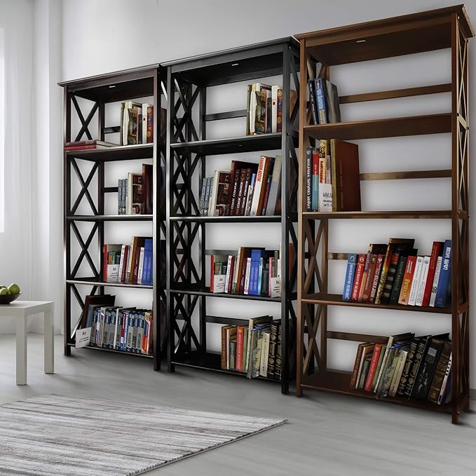 Casual Home Montego 5-Shelf Bookcase, Black (New) - LeafyLoom