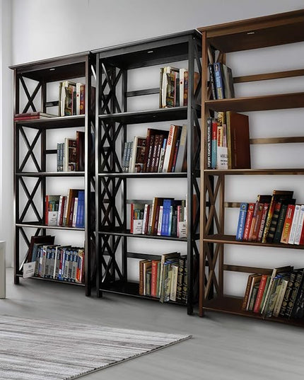 Casual Home Montego 5-Shelf Bookcase, Espresso (New) - LeafyLoom