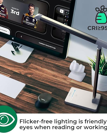 LED Desk Lamp with USB Port: Eye-Caring Office Desk Lamp with USB Charging Port 6-Level Brightness 5 Color Modes Touch Control Dimmable Portable Desk Light for College Dorm Room Home Office - LeafyLoom