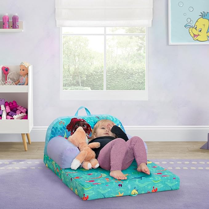 Delta Children Cozee Buddy Flip-Out Kids Chair, Disney Junior’s Ariel - LeafyLoom