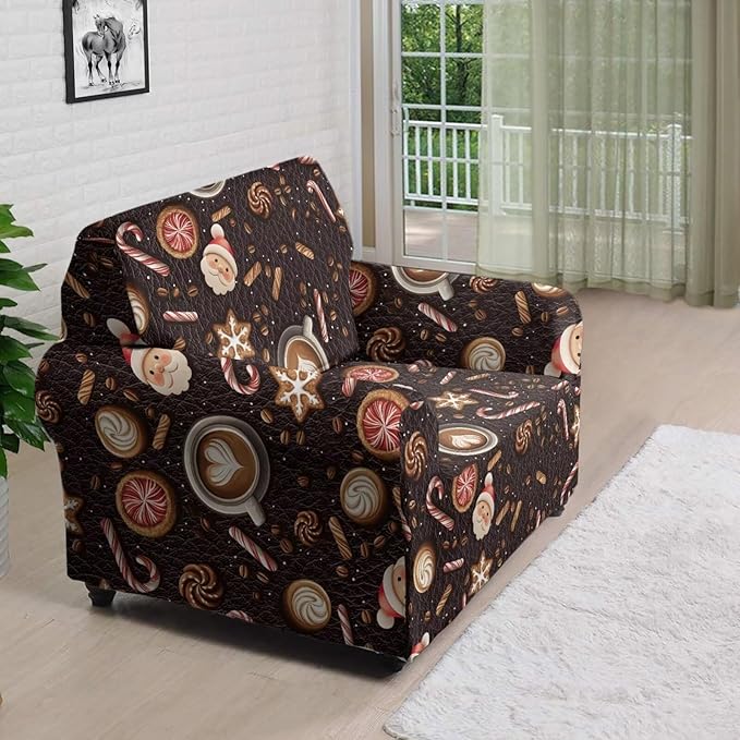 FKELYI Christmas Sofa Slipcover Washable Sofa Couch Cover Comfortable Furniture Protector with Elastic Bottom Stretch Sofa Slipcovers S FKELYI