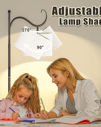 Dimmable Floor Lamp with Remote, Adjustable Floor Lamps for Reading, 12W LED Modern Standing Lamp Arched, Tall Floor Lamps for Living Room, Touch Control, 1200LM Super Bright - LeafyLoom
