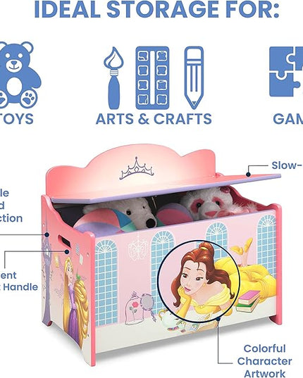 Delta Children Deluxe Toy Box, Disney Princess - LeafyLoom