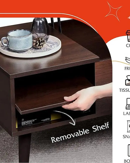 WLIVE Lift Top Coffee Table for Living Room,Small Coffee Table with Storage,Hidden Compartment and Adjustable Shelf,Mid Century Modern, Wood,Cherry,Espresso. - LeafyLoom