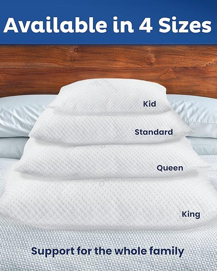Snuggle-Pedic Shredded Memory Foam Pillow - The Original Cool Pillows for Side, Stomach & Back Sleepers - Sleep Support That Keeps Shape - College Dorm Room Essentials for Girls and Guys - King - LeafyLoom