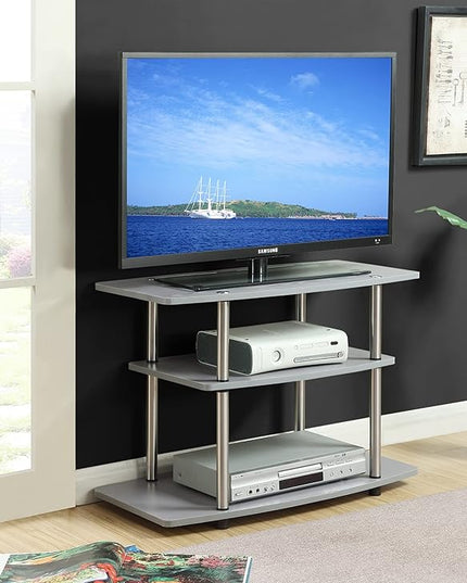 Convenience Concepts Designs2Go 3-Tier TV Stand, 31.5", Gray - LeafyLoom
