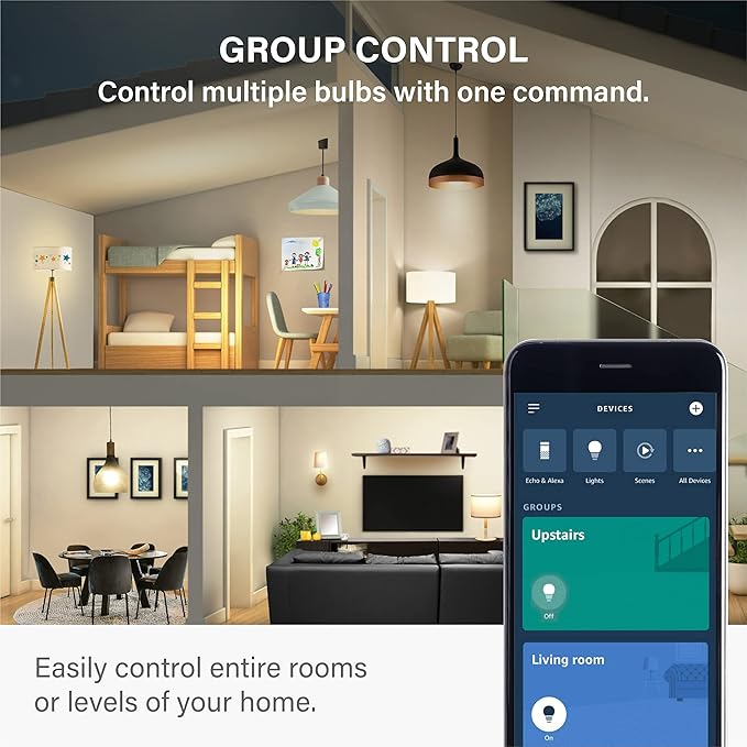 Sengled Alexa Light Bulb, S1 Auto Pairing with Alexa Devices, Warm Light Bulbs, Smart Light Bulbs that Work with Alexa, Bluetooth Mesh Smart Home Lighting, E26 60W Equivalent, 800LM, 3-Pack Sengled
