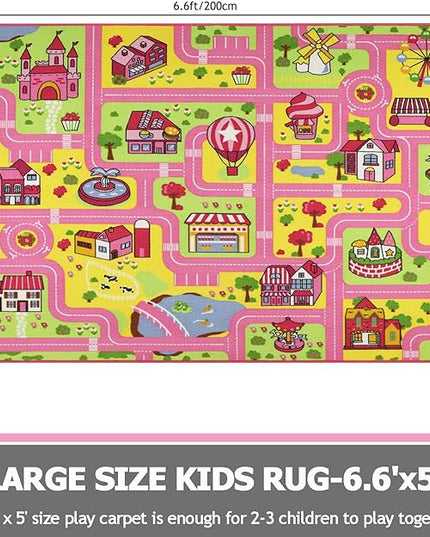 Capslpad Kids Play Rug 6.6x5.0 ft Large Size Kids Rug for Playroom Non Slip Washable Kids Car Road Rug Educational Learning Area Rug Children Play Carpet for Bedroom,Classroom,Nursery Room Decor - LeafyLoom