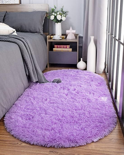 Noahas Ultra Soft Fluffy Bedroom Rugs Kids Room Carpet Modern Shaggy Area Rugs Home Decor 2.6' X 5.3', Purple - LeafyLoom