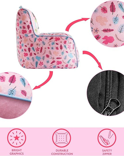 Idea Nuova Disney Minnie Mouse Smile Toddler Bean Bag Decorative Chair with Carry Handle, Large - LeafyLoom
