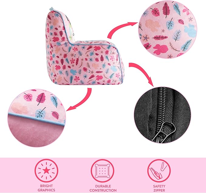 Idea Nuova Disney Minnie Mouse Smile Toddler Bean Bag Decorative Chair with Carry Handle, Large - LeafyLoom