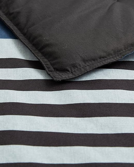 Nautica Comforter Set Cotton Reversible Bedding with Matching Shams, Home Decor for All Seasons, 3 pcs, Queen, Rendon Charcoal/Navy/White - LeafyLoom