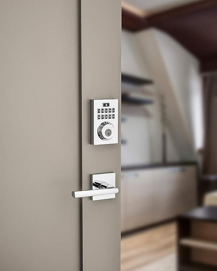Kwikset 99140-021 914CNT ZW500 26 SMT CP Smart Lock, Contemporary Polished Chrome Kwikset