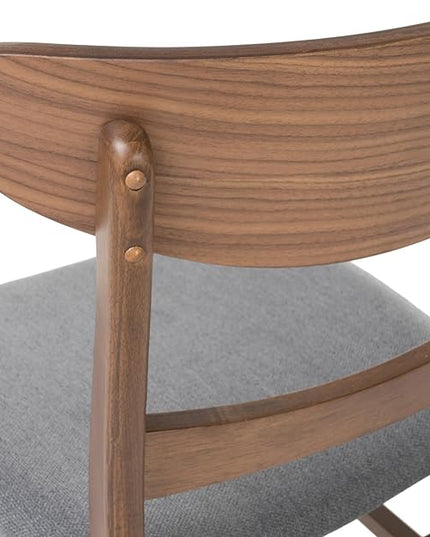 Christopher Knight Home Idalia Curved Leg Rectangular Dining Set, 5-Pcs Set, Natural Walnut / Dark Grey - LeafyLoom