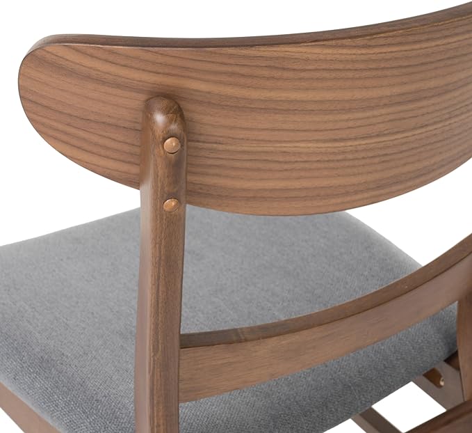 Christopher Knight Home Idalia Curved Leg Rectangular Dining Set, 5-Pcs Set, Natural Walnut / Dark Grey - LeafyLoom
